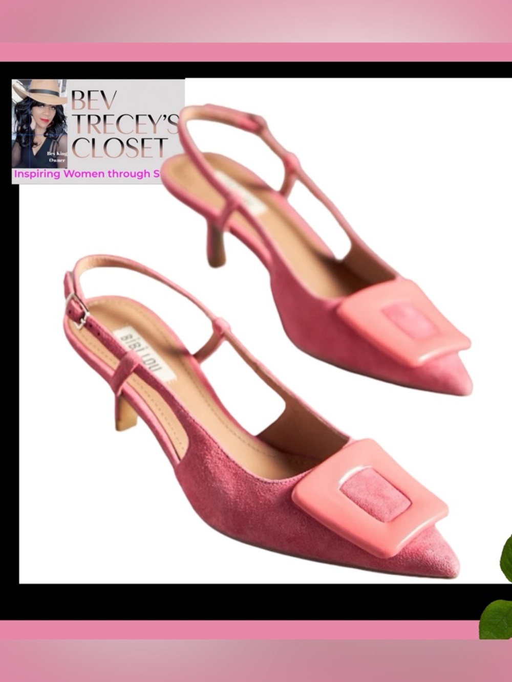 Pink Bibi Lou Robin Kitten Heels  Pointed Toe Slingback Heels